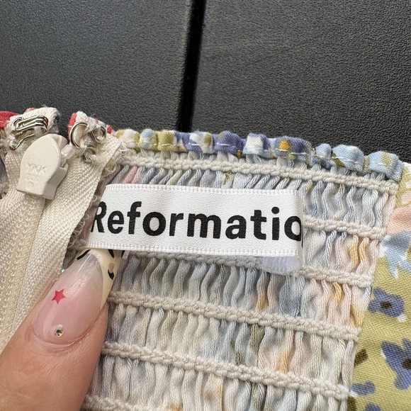 Reformation Kenzi Dress Womens Size 2 Multicolor Countryside Floral Print Midi - Picture 8 of 9